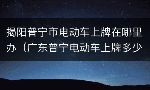 揭阳普宁市电动车上牌在哪里办（广东普宁电动车上牌多少钱）