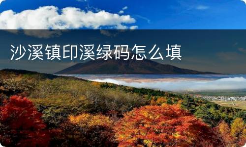 沙溪镇印溪绿码怎么填