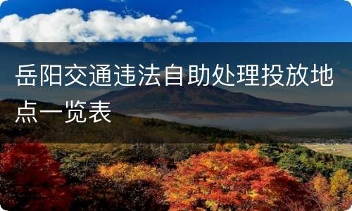 岳阳交通违法自助处理投放地点一览表