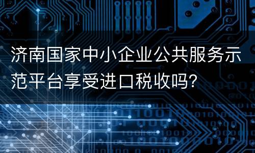 济南国家中小企业公共服务示范平台享受进口税收吗？