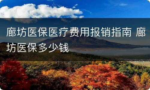 廊坊医保医疗费用报销指南 廊坊医保多少钱