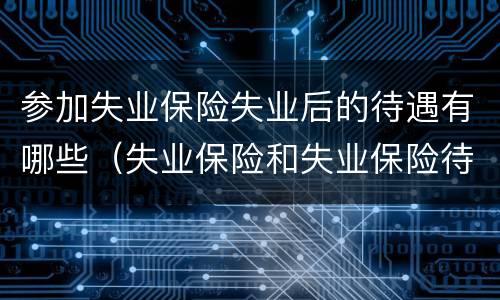 参加失业保险失业后的待遇有哪些（失业保险和失业保险待遇）