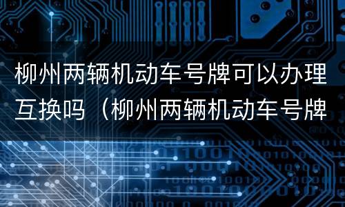 柳州两辆机动车号牌可以办理互换吗（柳州两辆机动车号牌可以办理互换吗多少钱）