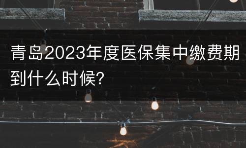 青岛2023年度医保集中缴费期到什么时候？