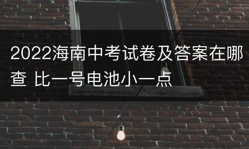 2022海南中考试卷及答案在哪查 比一号电池小一点