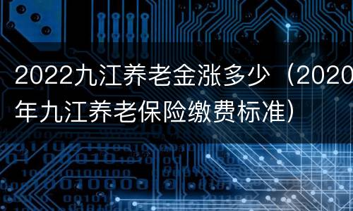 2022九江养老金涨多少（2020年九江养老保险缴费标准）