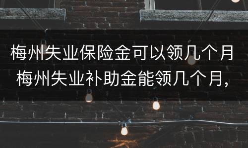 梅州失业保险金可以领几个月 梅州失业补助金能领几个月,一个月多少钱