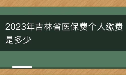 2023年吉林省医保费个人缴费是多少