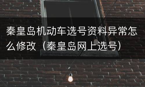 秦皇岛机动车选号资料异常怎么修改（秦皇岛网上选号）