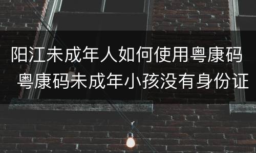 阳江未成年人如何使用粤康码 粤康码未成年小孩没有身份证怎么认证