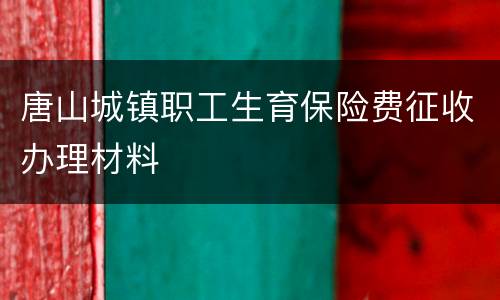 唐山城镇职工生育保险费征收办理材料