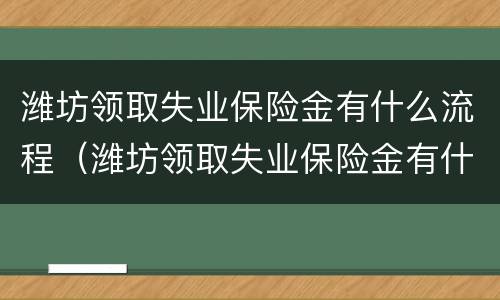 潍坊领取失业保险金有什么流程（潍坊领取失业保险金有什么流程要求）