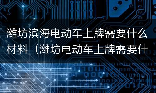 潍坊滨海电动车上牌需要什么材料（潍坊电动车上牌需要什么手续）