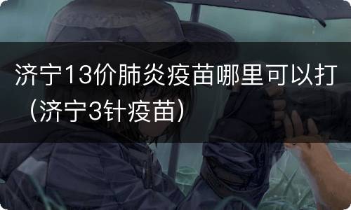 济宁13价肺炎疫苗哪里可以打（济宁3针疫苗）