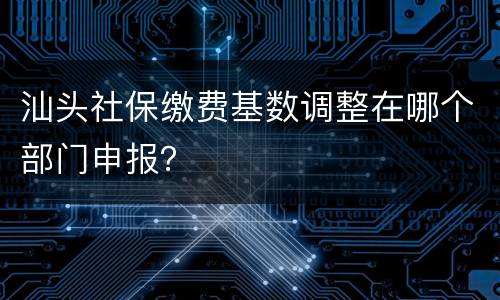 汕头社保缴费基数调整在哪个部门申报？