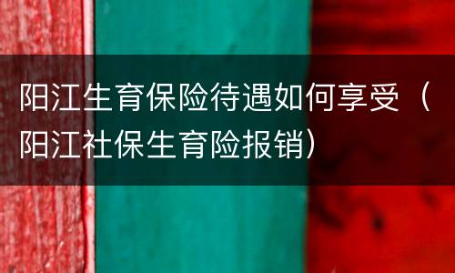 阳江生育保险待遇如何享受（阳江社保生育险报销）