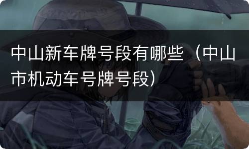 中山新车牌号段有哪些（中山市机动车号牌号段）