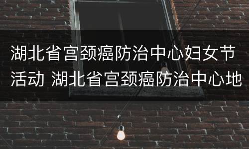 湖北省宫颈癌防治中心妇女节活动 湖北省宫颈癌防治中心地址