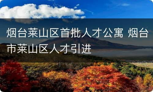 烟台莱山区首批人才公寓 烟台市莱山区人才引进