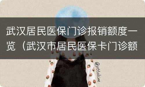 武汉居民医保门诊报销额度一览（武汉市居民医保卡门诊额度）
