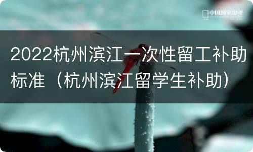 2022杭州滨江一次性留工补助标准（杭州滨江留学生补助）