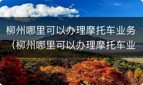柳州哪里可以办理摩托车业务（柳州哪里可以办理摩托车业务的）