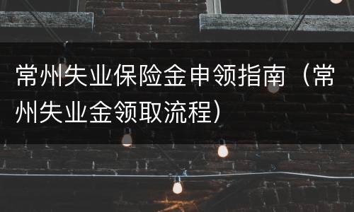常州失业保险金申领指南（常州失业金领取流程）