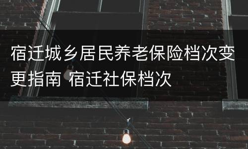 宿迁城乡居民养老保险档次变更指南 宿迁社保档次