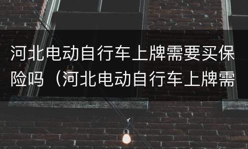 河北电动自行车上牌需要买保险吗（河北电动自行车上牌需要买保险吗现在）