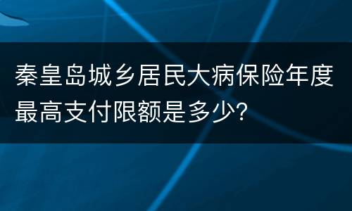 秦皇岛城乡居民大病保险年度最高支付限额是多少？