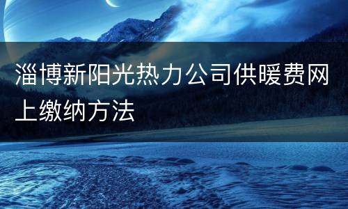 淄博新阳光热力公司供暖费网上缴纳方法