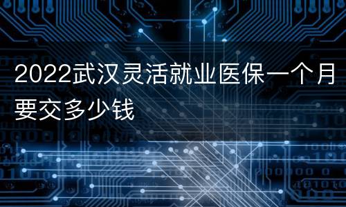 2022武汉灵活就业医保一个月要交多少钱