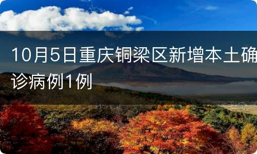 10月5日重庆铜梁区新增本土确诊病例1例