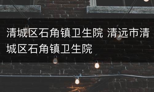 清城区石角镇卫生院 清远市清城区石角镇卫生院