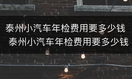 泰州小汽车年检费用要多少钱 泰州小汽车年检费用要多少钱一年