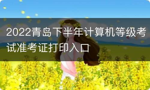 2022青岛下半年计算机等级考试准考证打印入口