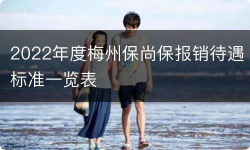 2022年度梅州保尚保报销待遇标准一览表