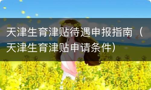 天津生育津贴待遇申报指南（天津生育津贴申请条件）