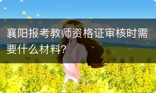 襄阳报考教师资格证审核时需要什么材料？