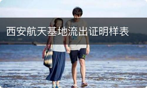 西安航天基地流出证明样表