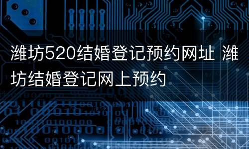 潍坊520结婚登记预约网址 潍坊结婚登记网上预约