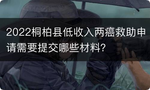 2022桐柏县低收入两癌救助申请需要提交哪些材料？