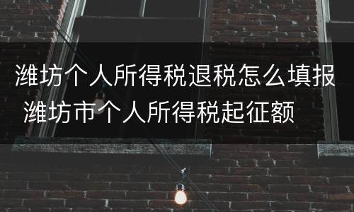 潍坊个人所得税退税怎么填报 潍坊市个人所得税起征额