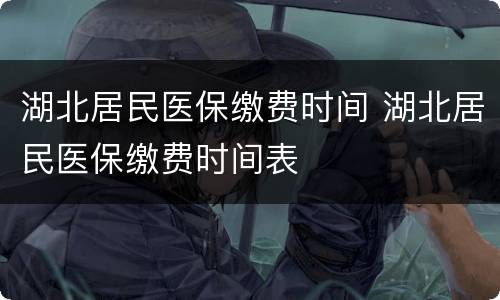 湖北居民医保缴费时间 湖北居民医保缴费时间表