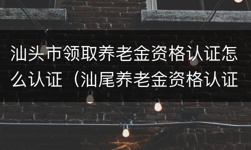 汕头市领取养老金资格认证怎么认证（汕尾养老金资格认证）