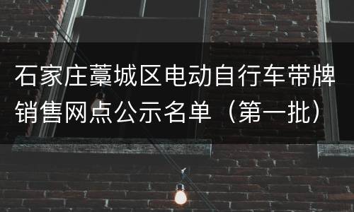 石家庄藁城区电动自行车带牌销售网点公示名单（第一批）