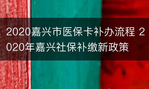 2020嘉兴市医保卡补办流程 2020年嘉兴社保补缴新政策