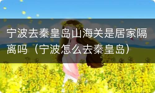 宁波去秦皇岛山海关是居家隔离吗（宁波怎么去秦皇岛）