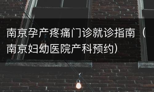 南京孕产疼痛门诊就诊指南（南京妇幼医院产科预约）