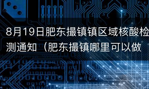 8月19日肥东撮镇镇区域核酸检测通知（肥东撮镇哪里可以做核酸）